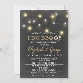 ヴィンテージ素朴チョークI Do BBQリハーサルディナー 招待状