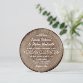 ヴィンテージ素朴ツリーウッド結婚式招待状クラフト 招待状 (スタンド正面)