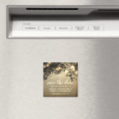 ヴィンテージ素朴ツリー結婚式の日付磁石を保存 マグネット (インサイチュ (食洗機))