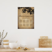 ヴィンテージ素朴ツリー8結婚表の座席表 ポスター (キッチン)