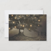 ヴィンテージ素朴ツリー&ナイトライトウェディングRSVP 出欠カード (裏面)