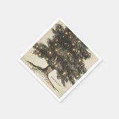 ヴィンテージ素朴ツリー&ライトウェディングレセプション スタンダードカクテルナプキン (角)