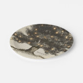 ヴィンテージ素朴ツリー&ライトウェディングレセプション ペーパープレート (アングル)