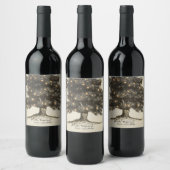 ヴィンテージ素朴ツリー&ライトカスタムウェディングワイン ワインラベル (ボトル)