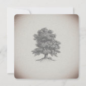 ヴィンテージ素朴ツリー&鹿ストーリーブックベビーシャワー 招待状 (裏面)