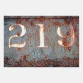 ヴィンテージ素朴ティール（緑がかった色）Rustテクスチャトレイン番号 ラッピングペーパーシート (正面2)