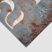 ヴィンテージ素朴ティール（緑がかった色）Rustテクスチャトレイン番号 薄葉紙 (詳細)