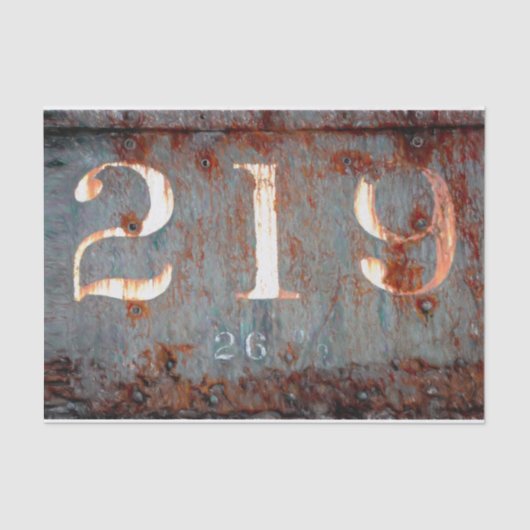 ヴィンテージ素朴ティール（緑がかった色）Rustテクスチャトレイン番号 薄葉紙 (正面)