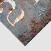 ヴィンテージ素朴ティール（緑がかった色）Rustテクスチャトレイン番号 薄葉紙 (詳細)