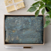 ヴィンテージ素朴テクスチャの青金ゴールドの分離 薄葉紙 (ギフト)