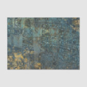 ヴィンテージ素朴テクスチャの青金ゴールドの分離 薄葉紙 (正面)
