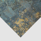 ヴィンテージ素朴テクスチャの青金ゴールドの分離 薄葉紙 (詳細)