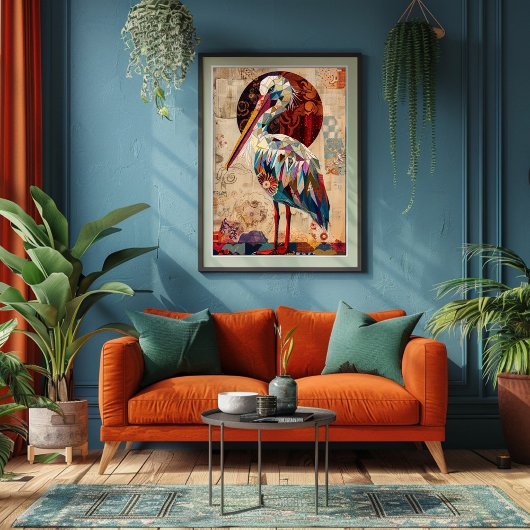 ヴィンテージ素朴テクスチャクレーンのコラージュデコップ 薄葉紙