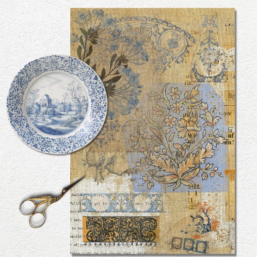 ヴィンテージ素朴テクスチャーのバフランスのラップ 薄葉紙