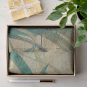 ヴィンテージ素朴テクスチャー葉パームの分離 薄葉紙 (ギフト)