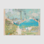 ヴィンテージ素朴テクスチャー青い山のデコパージュ 薄葉紙 (正面)