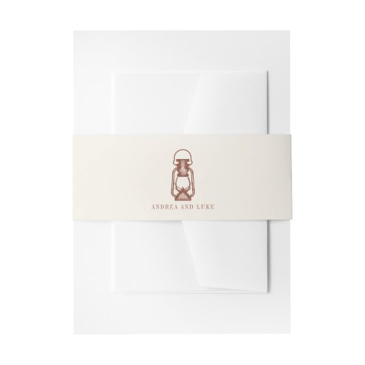 ヴィンテージ素朴テラコッタ結婚ランタン 招待状ベリーバンド (正面例)