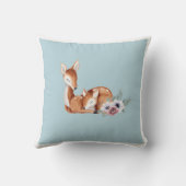 ヴィンテージ素朴ディアフォレストフローラ子供部屋ウォールアート クッション (裏面)