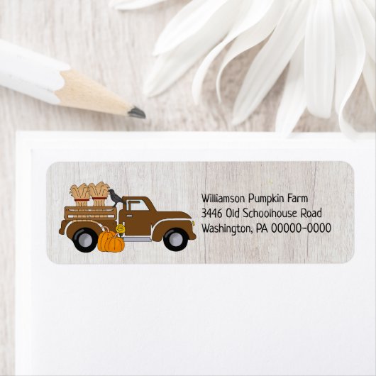 ヴィンテージ素朴トラックパンプキンファーム差出人住所 ラベル (インサイチュ)
