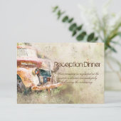 ヴィンテージ素朴トラック披露宴ディナーRSVPエントリー 招待状 (スタンド正面)