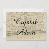 ヴィンテージ素朴トロント地図結婚式招待状 招待状 (正面)