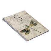 ヴィンテージ素朴ドラゴンフライ一文字 ノートブック (右側)