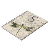 ヴィンテージ素朴ドラゴンフライ一文字 ノートブック (左側)