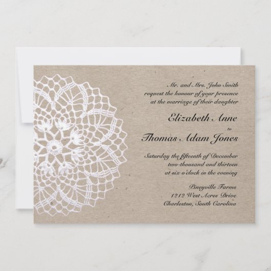 ヴィンテージ素朴ドリー結婚式招待状 招待状 (正面)