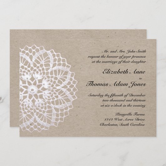 ヴィンテージ素朴ドリー結婚式招待状 招待状 (正面/裏面)