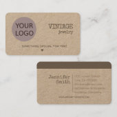 ヴィンテージ素朴ナチュラルシンプル紙ブラウンクラフト 名刺 (正面/裏面)