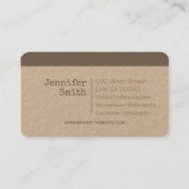 ヴィンテージ素朴ナチュラルシンプル紙ブラウンクラフト 名刺 (裏面)