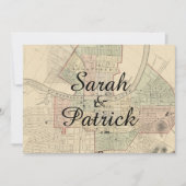 ヴィンテージ素朴ナッシュビルマップ結婚式招待状 招待状 (正面)