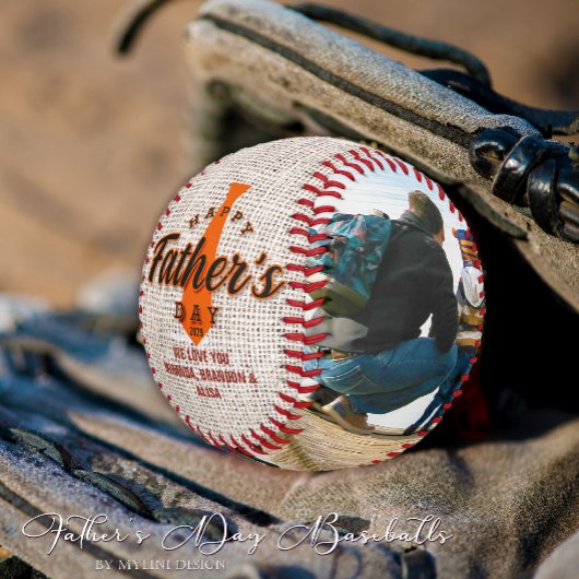 ヴィンテージ素朴ネクタイ写真コラージュ父の日 野球ボール