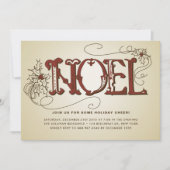 ヴィンテージ素朴ノールクリスマスパーティの招待状 招待状 (正面)