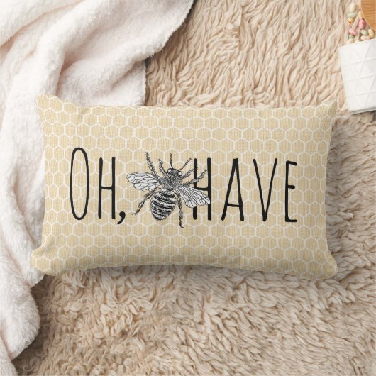 ヴィンテージ素朴ハニカム |オおもしろいビーの持ち主 ランバークッション (ブランケット)