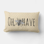 ヴィンテージ素朴ハニカム |オおもしろいビーの持ち主 ランバークッション (正面)