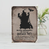 ヴィンテージ素朴ハロウィーンウィッチカルドロンパーティー 招待状 (スタンド正面)