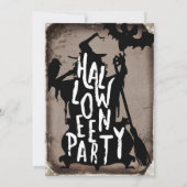 ヴィンテージ素朴ハロウィーンウィッチカルドロンパーティー 招待状 (裏面)