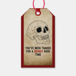 ヴィンテージ素朴ハロウィーンスカル招待状 ギフトタグ