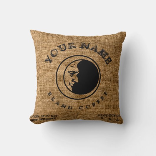ヴィンテージ素朴バフェイクラップのコーヒーサックテンプレート クッション (正面)