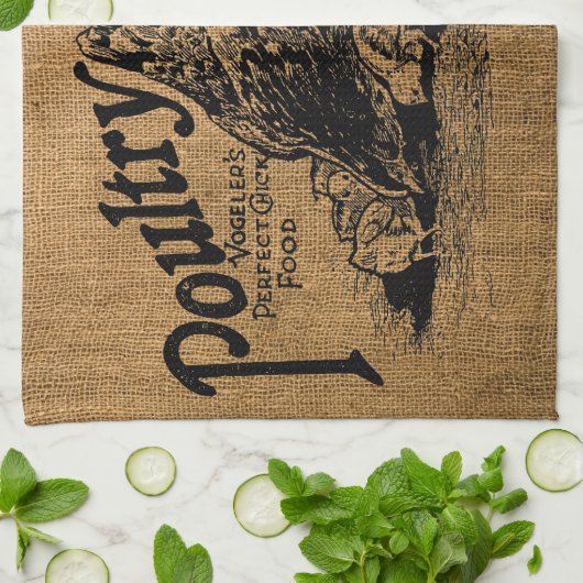 ヴィンテージ素朴バフェイクラップの食べ物を与え卵袋 キッチンタオル (折り畳み)