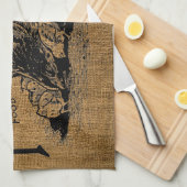 ヴィンテージ素朴バフェイクラップの食べ物を与え卵袋 キッチンタオル (四つ折り)