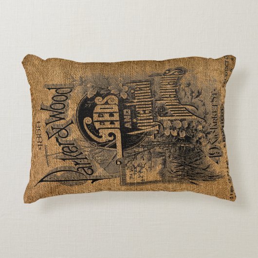 ヴィンテージ素朴バフェイクラップシードバッグテンプレート アクセントクッション (正面)