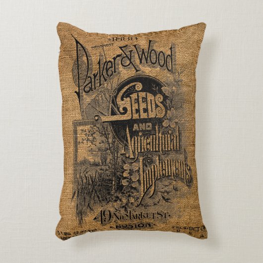 ヴィンテージ素朴バフェイクラップシードバッグテンプレート アクセントクッション (正面(垂直))