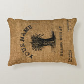 ヴィンテージ素朴バフェイクラップ小麦サックテンプレート アクセントクッション (正面)