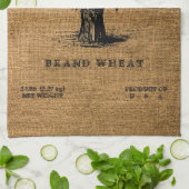 ヴィンテージ素朴バフェイクラップ小麦サックテンプレート キッチンタオル (折り畳み)