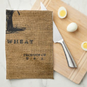 ヴィンテージ素朴バフェイクラップ小麦サックテンプレート キッチンタオル (四つ折り)