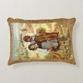 ヴィンテージ素朴バフェイクラップ小麦シードテンプレート アクセントクッション (正面)