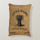 ヴィンテージ素朴バフェイクラップ小麦シードテンプレート アクセントクッション (裏面(縦))