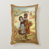 ヴィンテージ素朴バフェイクラップ小麦シードテンプレート アクセントクッション (正面(垂直))